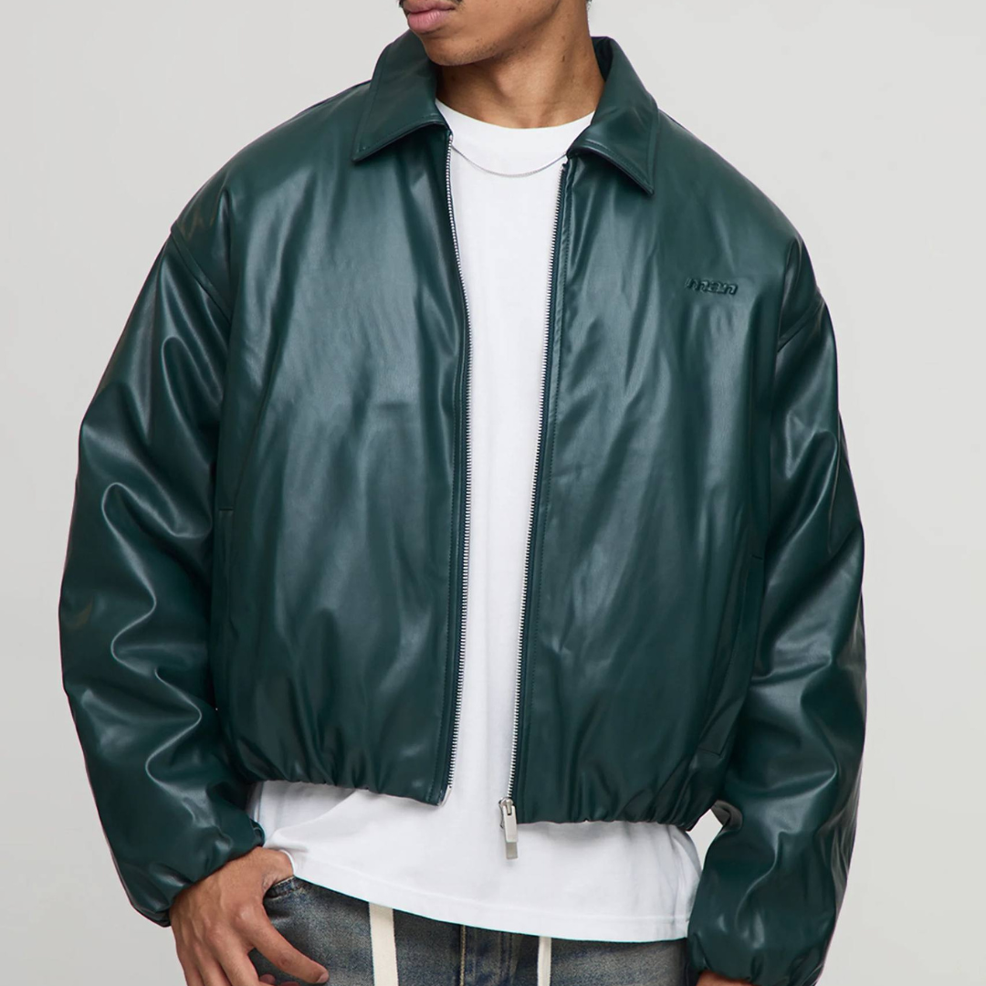 Bomber in pelle Smeraldo