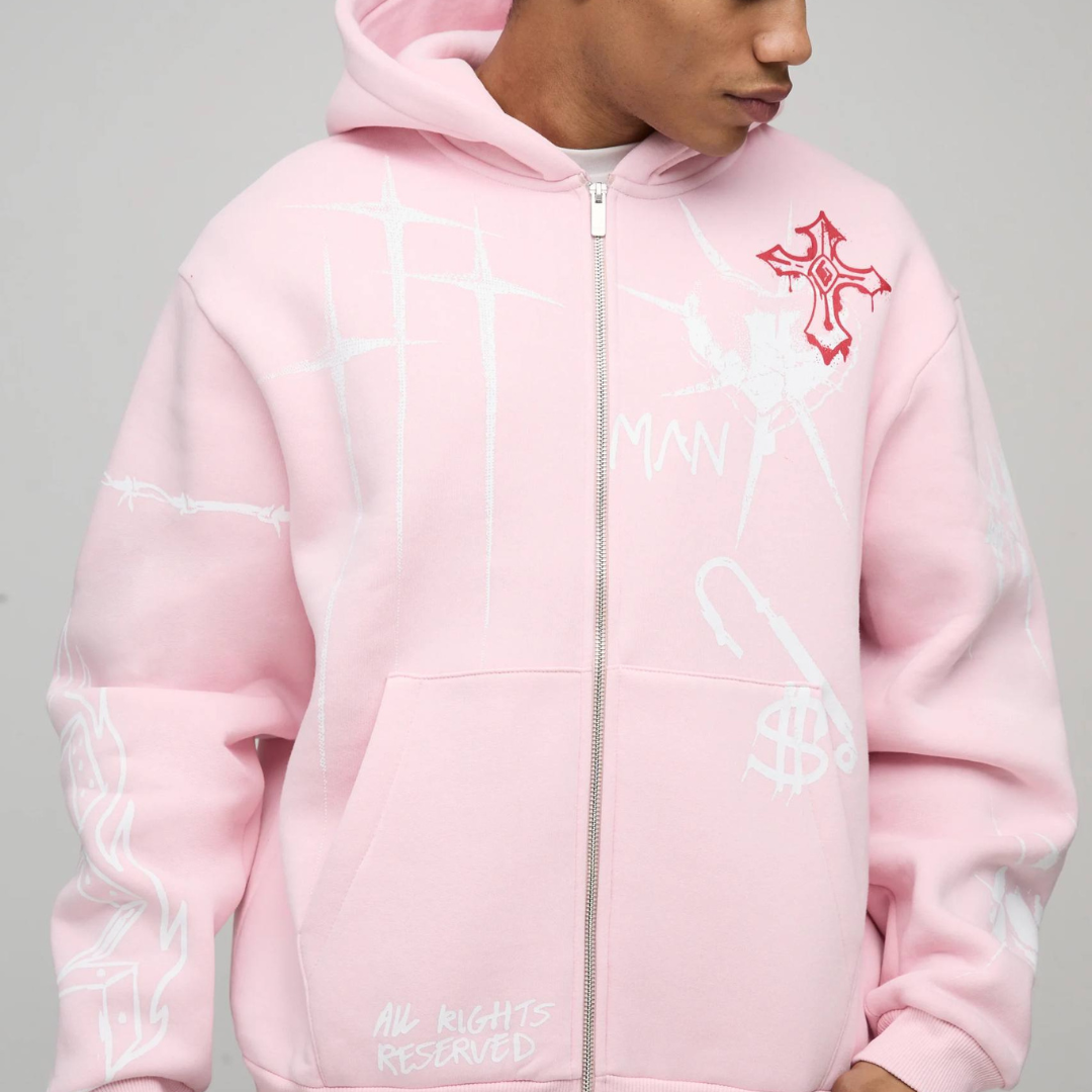 Felpa con cappuccio Rosa